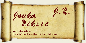 Jovka Mikšić vizit kartica